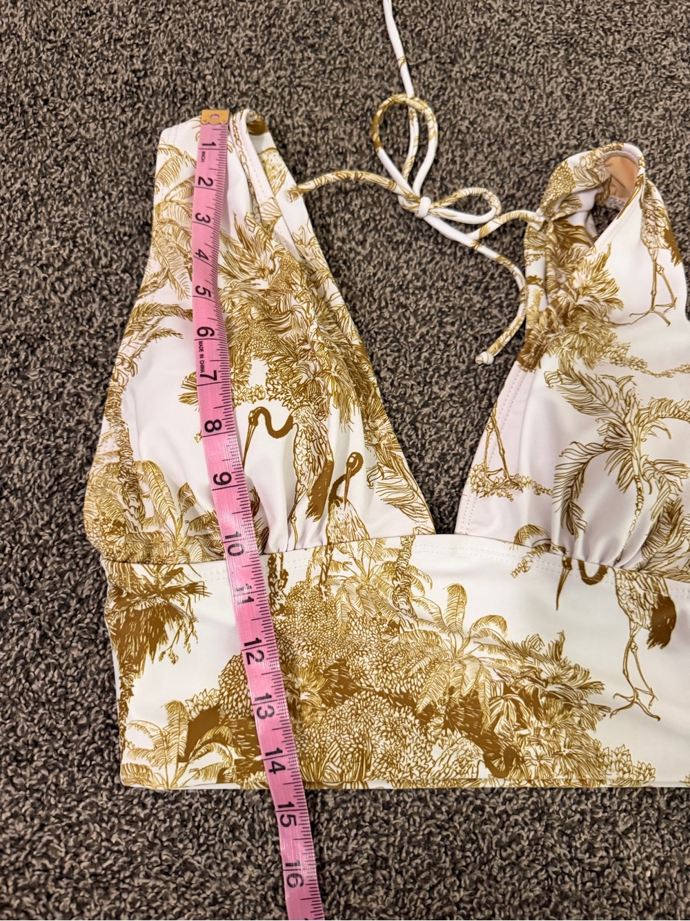 NWT Geode Swim Rio Top Toile Print Plunge Neck Tankini | Size Medium - Picture 10 of 10